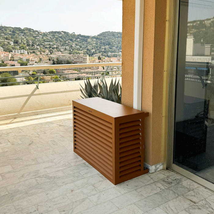 Anéo cache groupe extérieur DECOCLIM RAL 8003 climatiseur pompe à chaleur air eau pompe à chaleur air air Hérault 34 Gard 30